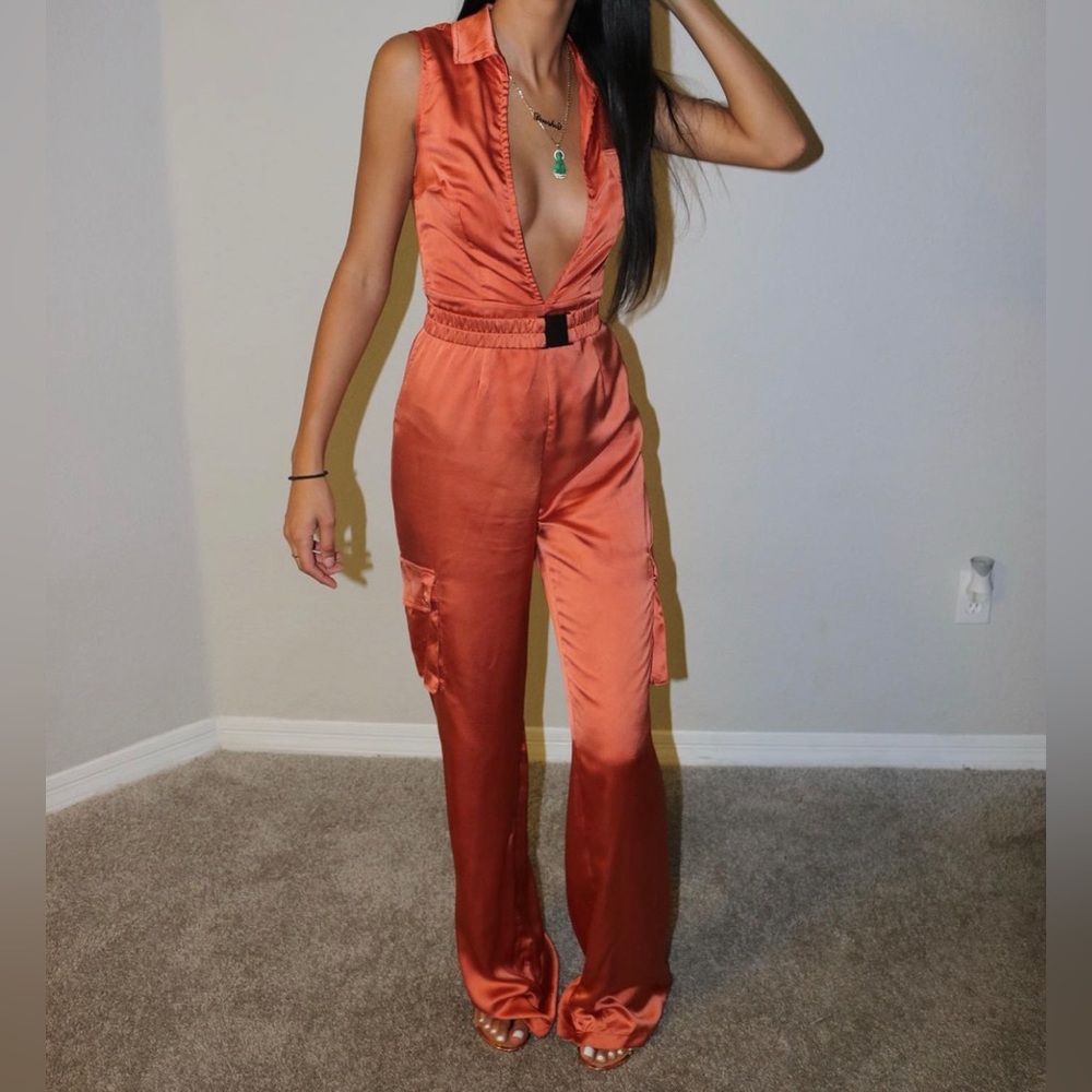 PrettyLittleThing Orange Jumpsuit